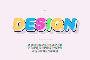 Vector design alphabet 3d bold slanted style