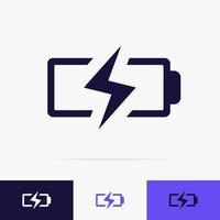 Battery charging icon vector set