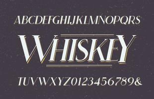 Whiskey vector font premium italic style