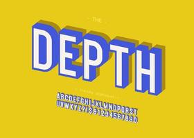 Vector depth colorful bold font 3d modern typography