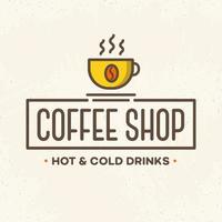 Coffee shop logo with cup color style isolated on background for cafe, shop, restaurant vector