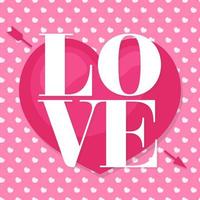 tarjeta de feliz día de san valentín con hermosa tipografía amor de felicitación en el lindo fondo del corazón. elemento de decoración navideña. ilustración vectorial vector
