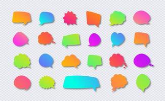 Set of vector speech bubble modern gradient color style