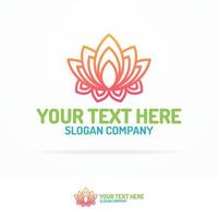 conjunto de logotipos de estudio de yoga que consisten en un color degradado de loto floral para la escuela de yoga, centro de spa vector