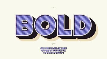 Vector bold font 3D color style modern typography