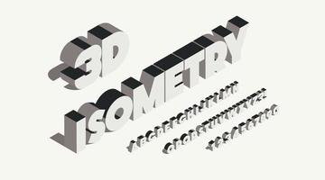Vector isometry font 3d bold style