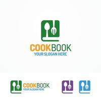 el logotipo del libro de cocina establece un color diferente vector