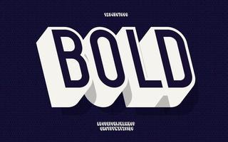 Vector font 3d bold style modern typography
