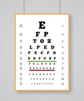 Snellen chart eye test for testing quality vision vector