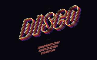 Vector 3d disco font bold style
