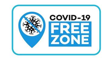 Covid free zone vector label