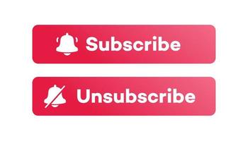 Subscribe and unsubscribe button set vector