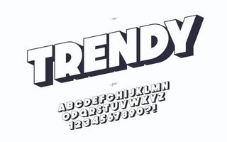 Vector trendy font 3D bold style