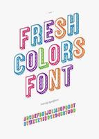 Vector fresh colors 3d font colorful style