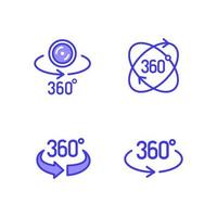 Vector 360 degrees view icon set
