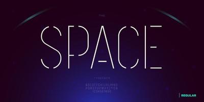 Vector space font minimal style