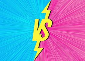 Versus banner with vs sign on trendy background cyan pink color vector