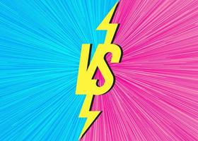 Versus banner with vs sign on trendy background cyan pink color vector