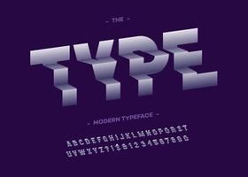 Vector type font 3d typography sans serif style