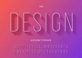 Design modern typeface with shadow vector