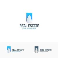 Real estate logo set consisting of shape depicting houses vector