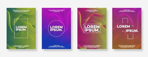 Cover design template set with gradient minimal style for decoration brochure, catalog, poster vector