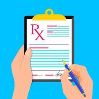 Rx medical prescription vector