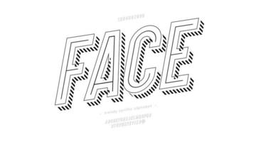 Vector face font 3D bold style