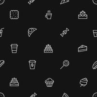bakery pattern outline style vector