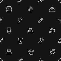 bakery pattern outline style vector