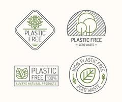 Plastic free vector sign set