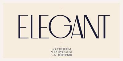 Elegant font in royal style uppercase letters and numbers vector