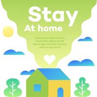 Stay at home concept illustration with house vector