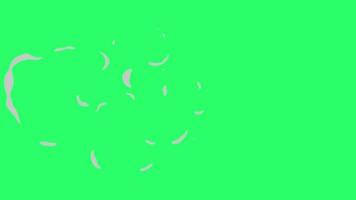 efeito de fumaça branca de animação isolar sobre fundo verde.