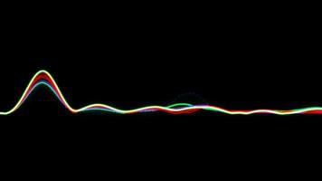 animation vague de bruit rose et bleu isoler sur fond noir. video