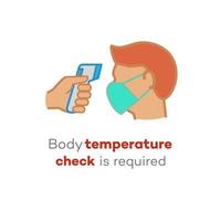 Vector checking body temperature concept color