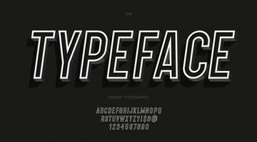 Vector typeface 3d bold style