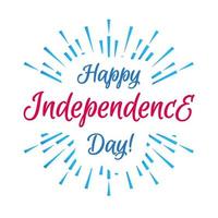 Vector happy american independence day with firework on white background