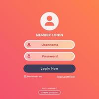 Vector login form page template