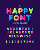 Vector happy font colorfull style modern typography