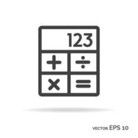 Calculator outline icon black color vector