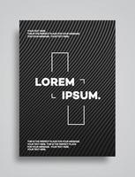 Cover design template set with abstract lines modern black color gradient style on background