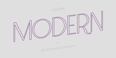 delinear fuente moderna estilo sans serif vector