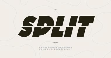 Vector split modern font bold style