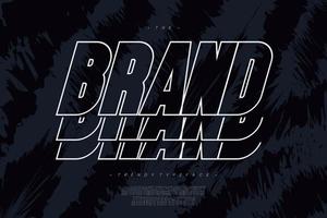 Vector brand font bold line style
