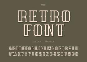 Vector retro font modern typography 3d style