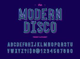 Modern disco trendy alhabet 3d colorful style
