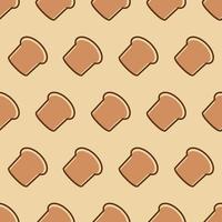 Bakery seamless pattern consisting of bread brawn color line style for food market, loaf store vector