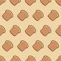 Bakery seamless pattern consisting of bread brawn color line style for food market, loaf store vector