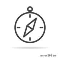 Compass outline icon black color vector